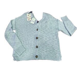 Hippie Rose Aqua Turquoise V Neck Sweater Size XS Oversized